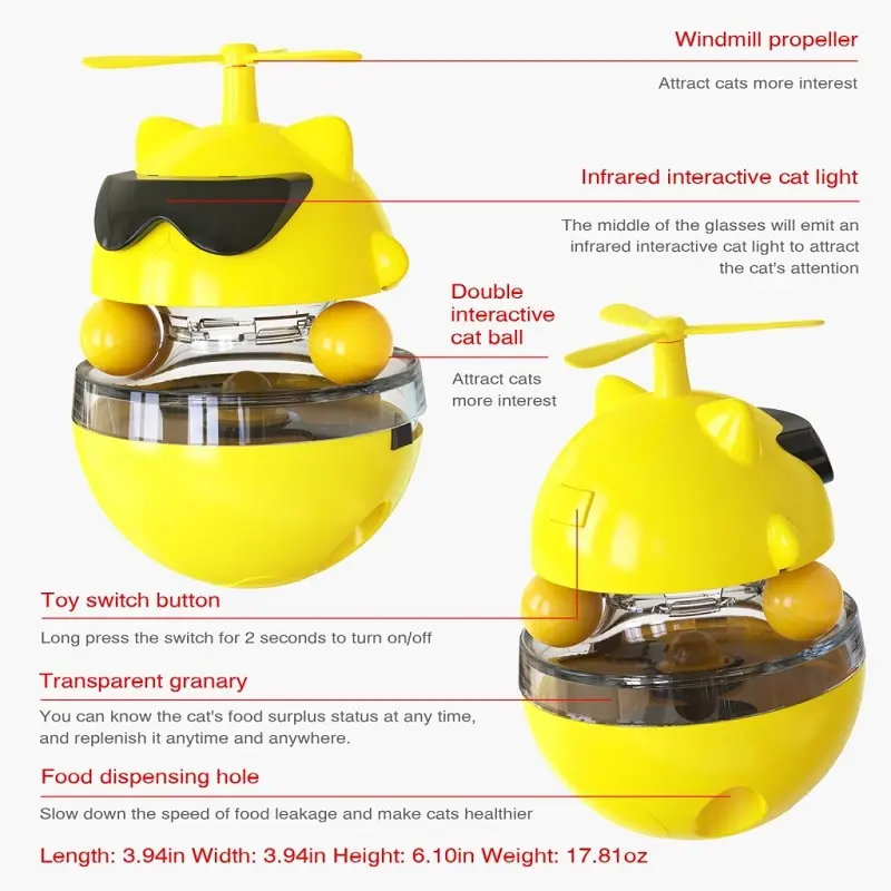 Manufacturer New Design Low MOQ Durable Spin The Ball Interactive Cat Electric Laser Toy