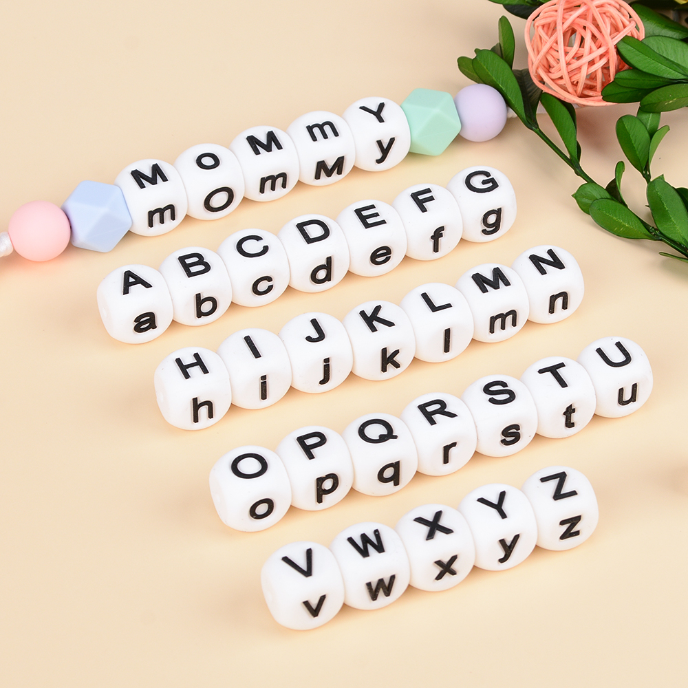 Wholesale Food Grade Silicone Letter Teething Baby Pacifier Beads