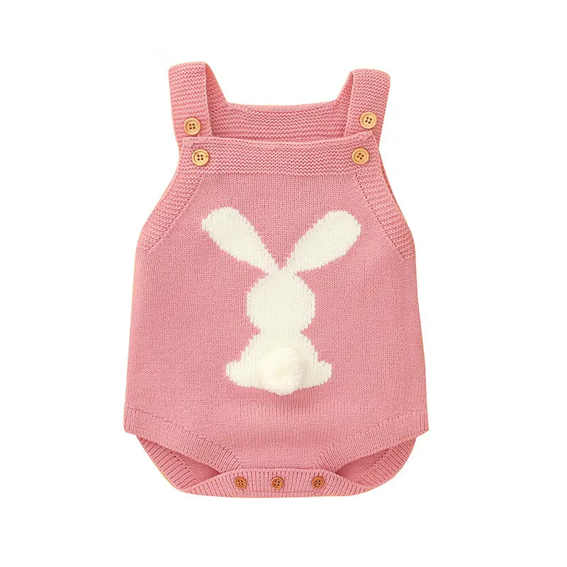 OEM Service New Spring Baby Romper Cute Cartoon Bunny Easter One-piece Baby Romper Baby Girl Boy Sleeveless Romper