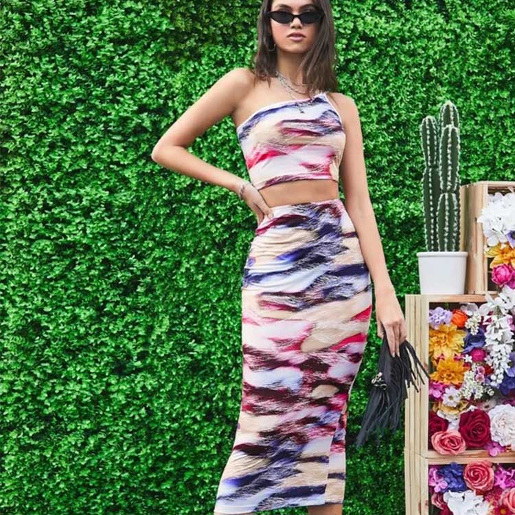 2020 elegant cocktail dress summer tie dye dress for women bodycon maxi dresses