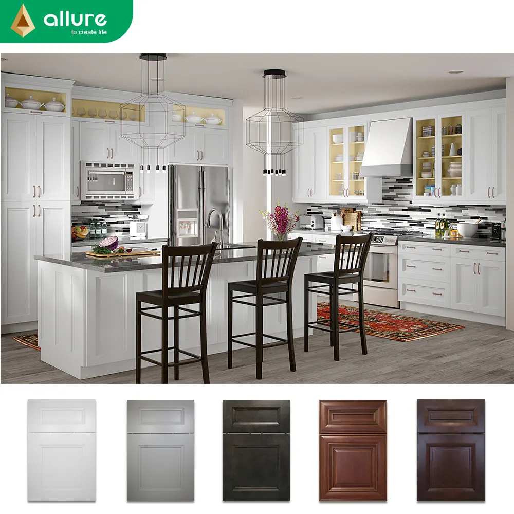 Allure Standards RTA Solid Wood Shaker Modular Kitchen Cabinets