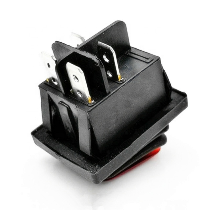 China 4pin power supply appliance control ON-OFF switches waterproof LED lighten indicator panel 12v rocker switch