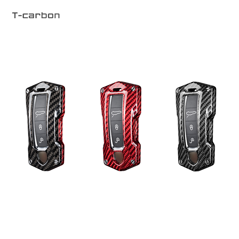 T-carbon защитный чехол для автомобильного ключа для Porsche Cayenne 911 Smart Remote Fob чехол для ключа из углеродного волокна Чехол для автомобильного ключа