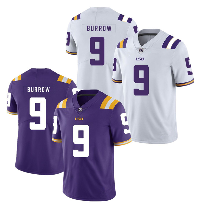 2019 L S U Tigers 9 Burrow 1 Chase 7 Delpit College Edition Rugby Jersey