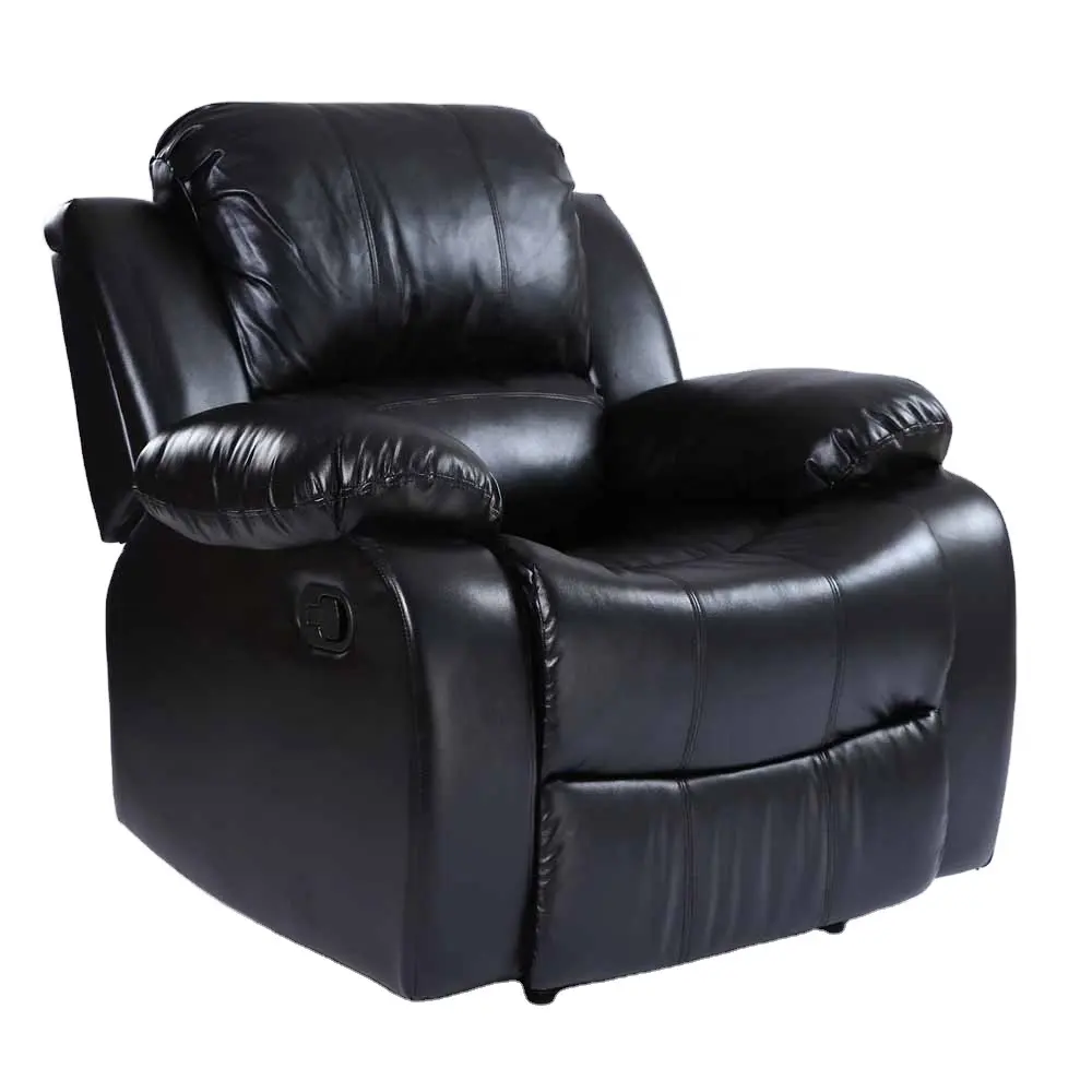 Single Black Leather Manual Cinema Seat India One Seater Wholesale Philippine Reclining Recliner Sofa Made in China