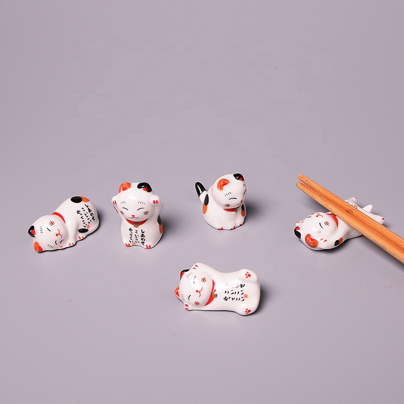 creative ceramic Japanese chopsticks holder cat chopsticks rack ceramic chopsticks holder