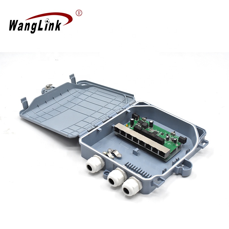 Wanglink FTTH открытый POE и POE выход через 15V-48V 10/100 Мбит/с обратный коммутатор POE Switch, 8 портов RPOE с IP68 водонепроницаемый чехол