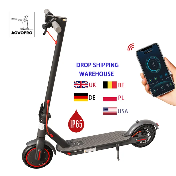 AOVOPro APP M365pro Foldable Waterproof 10.5AH 35Km 350W 2 Wheel Adult Electric Scooter for Europe USA Warehouse Drop Shipping