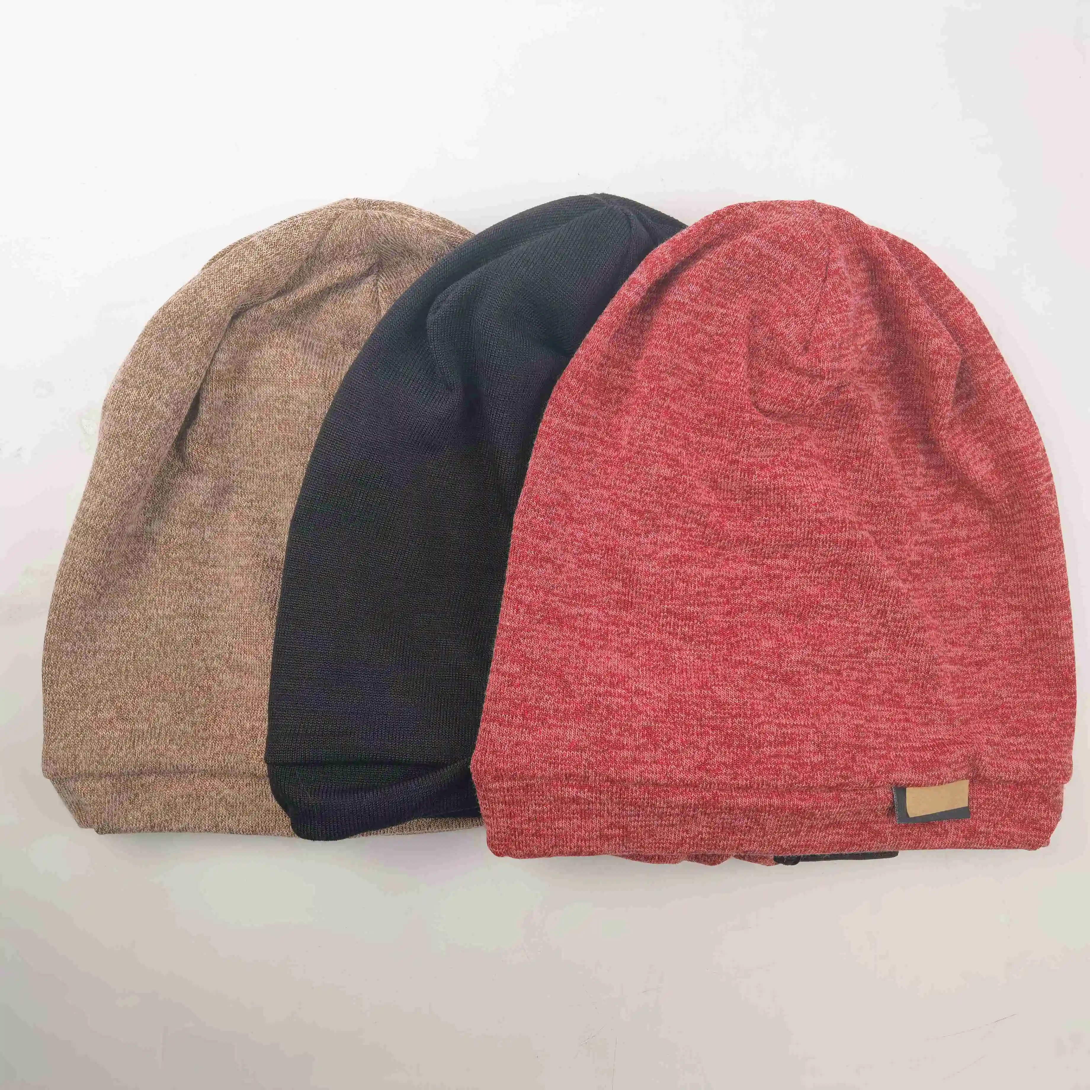 Wholesale knitted beanie hat Lined Sleep Cap Frizzy Hair Beanie Adjustable Bonnet cagoule balaclava