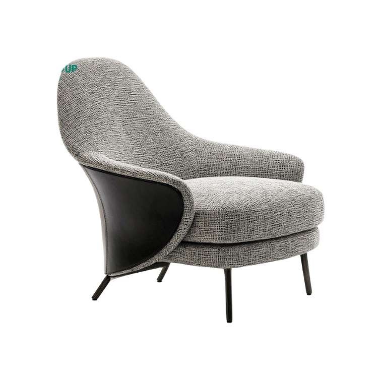 Italian Style Velvet Fabric Single Sofa, Leather Lounge Armchair, Leisure Villa, Living Room, Hotel Furniture, factory
