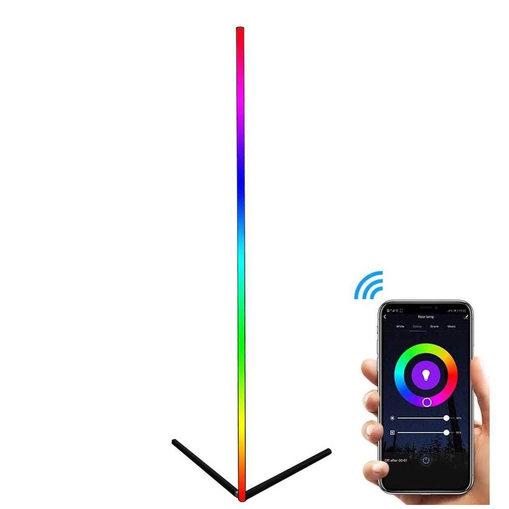 Светодиодный комнатный современный RGB настенный угловой напольный светильник APP с дистанционным управлением для украшения дома