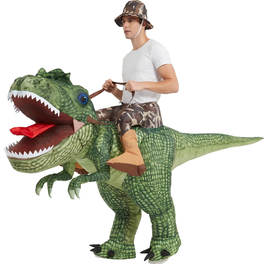 Надувной костюм динозавра для верховой езды T Rex Air Blow костюмы Забавный костюм на Хэллоуин для взрослых