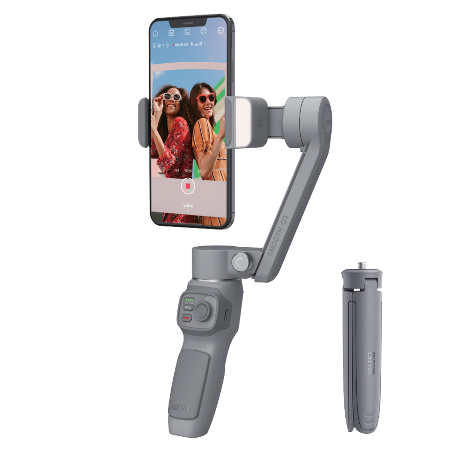 ZHIYUN Q3 карданный 3-осевой селфи-Палка с портативный монопод с шарнирным замком ZHIYUN Smooth Q3 мобильный шарнирный стабилизатор для камеры GoPro с выравнивающим светом для смартфонов
