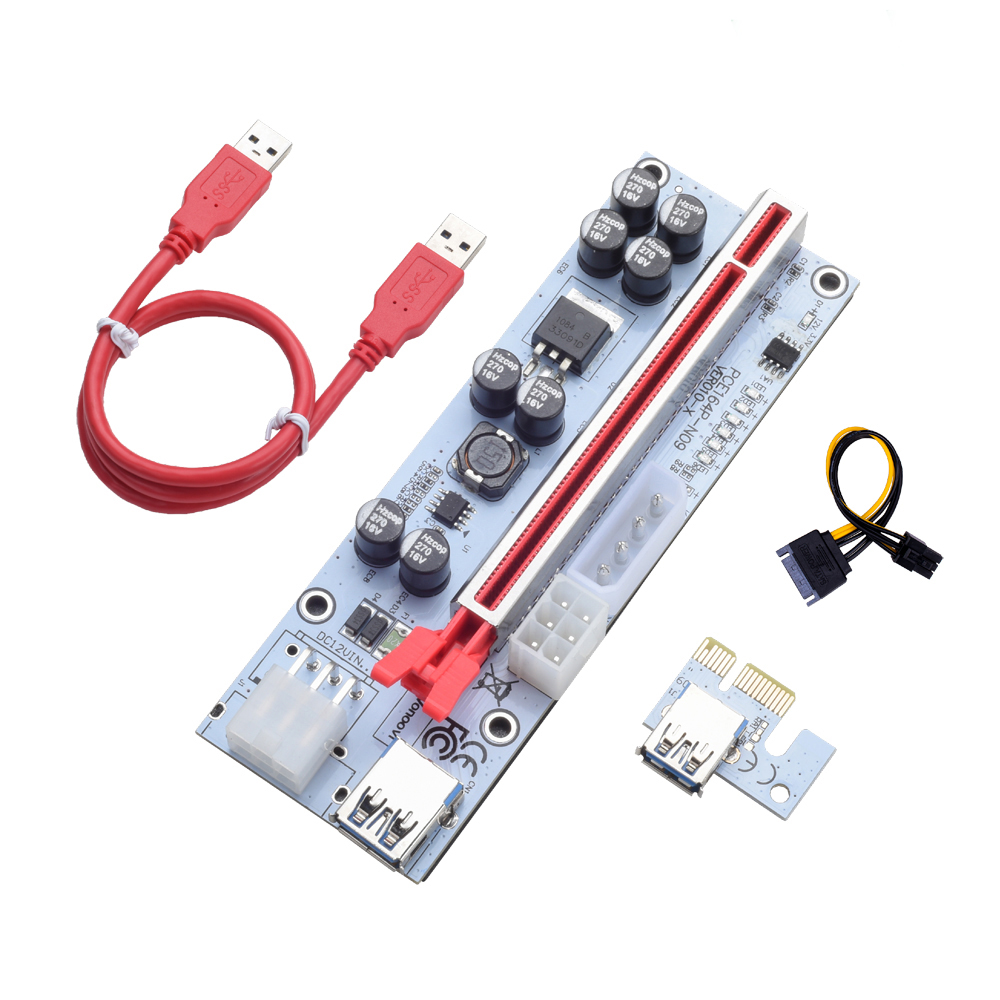 Ver010X плюс PCI Express 6pin 1x к 16x карты удлинитель Usb 3,0 Pcie мощность Gpu Кабель Адаптера Riser 009s