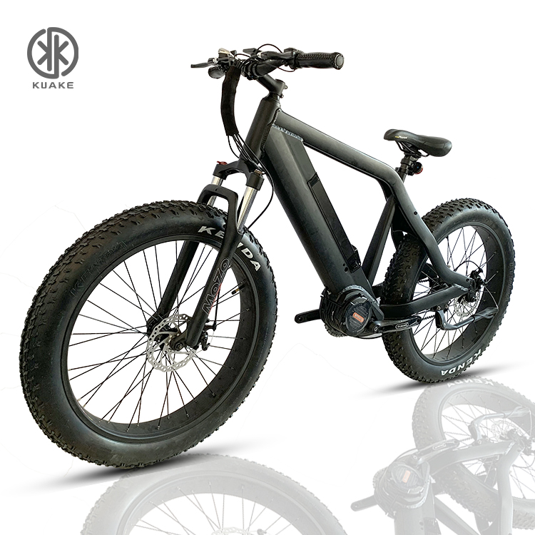 Один kuake 26 дюймов высокой мощности 48v 1000w bafang mid привод Электрический гибридный велосипед с толстыми покрышками e mtb велосипеда