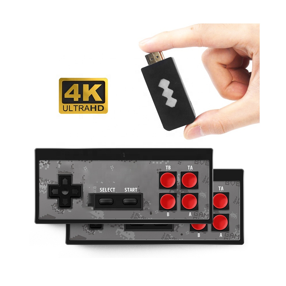 Оптовая продажа; Новинка; 4K HD видео игровая консоль встроенный 568 Футболки с принтами на тему классических игр мини-ретро-Консоль беспроводной контроллер
