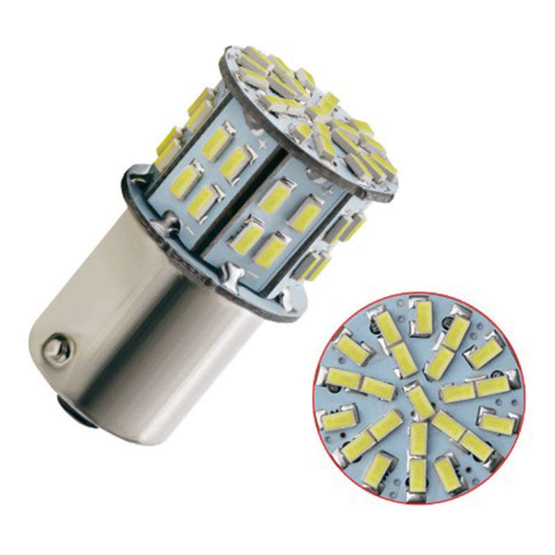 24V белый P21W 1156 BA15S 1157 1206 50SMD светодиодные лампы 400LM транспортных средств резервный задний фонарь поворота сигнального фонаря Световой индикатор