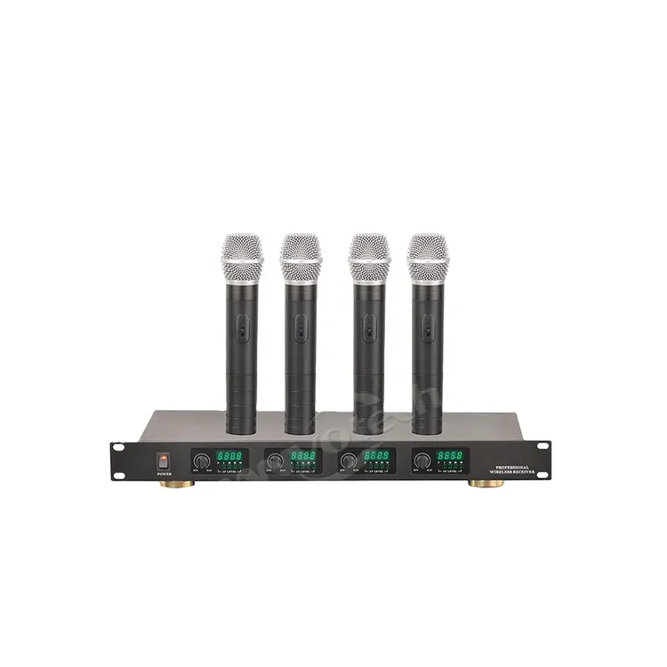 Panvotech Professional 4-channel shure wireless mikrofon with 4 Handheld UHF microfone sem fio PV-6000