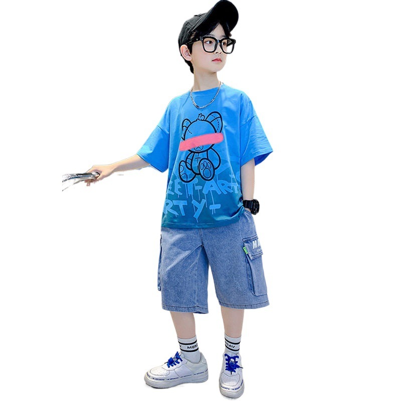 New children's summer boys short -sleeved handsome children's clothing