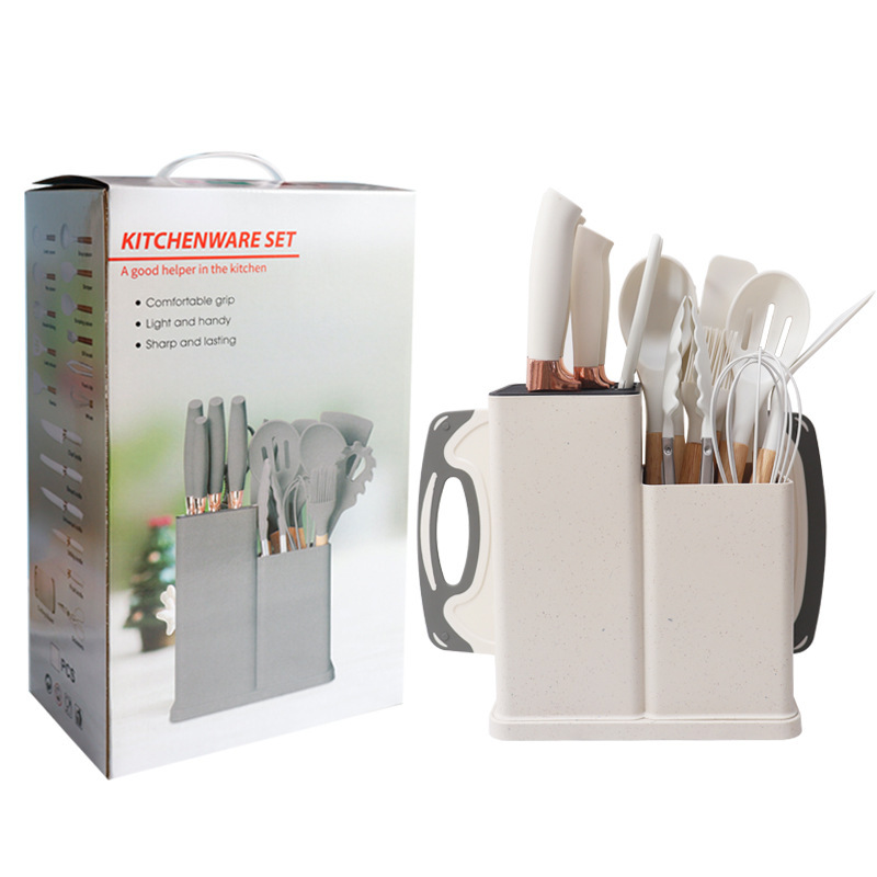 Hot Selling 12/19 In 1 Silicone Kitchen Accessories Kitchenware Cooking Tools Kitchen Utensils Set With Storage Holder