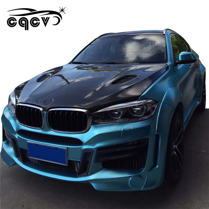 Хороший комплект для BMW X6 F16, передний бампер, задний бампер, широкие клеш и капюшон для BMW x6 f16 facelift