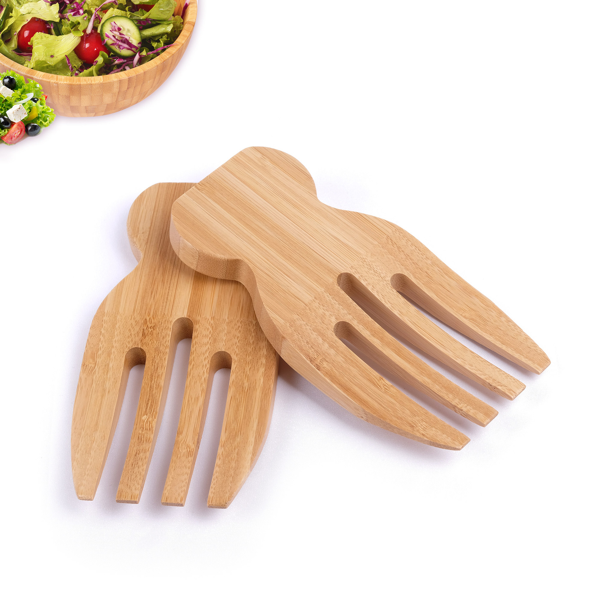 Eco-friendly Salad Servers Bamboo Salad Hands and Paws Bamboo Kitchen Helper