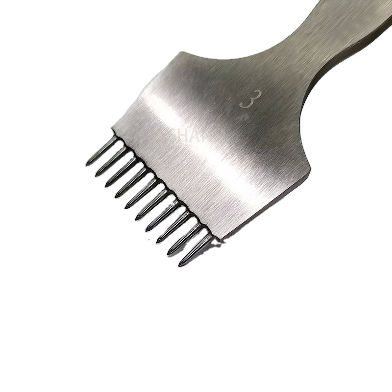 Leather Craft Punches Tool Polished Pricking Irons Round Hole Chisels 3/3.38/3.85/4mm Professional leather Punch for Hand Sewing