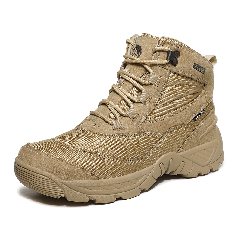 Men's outdoor large size combat tooling flying tactical boots high top desert army boots