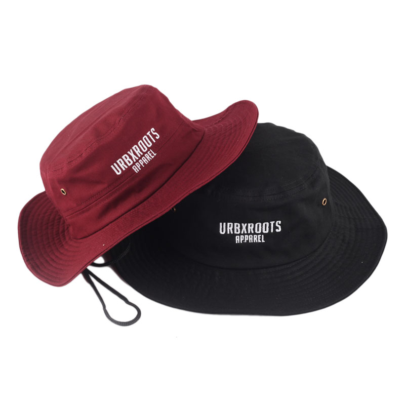Embroidery Cotton Black Burgendy Custom Boonie Hat