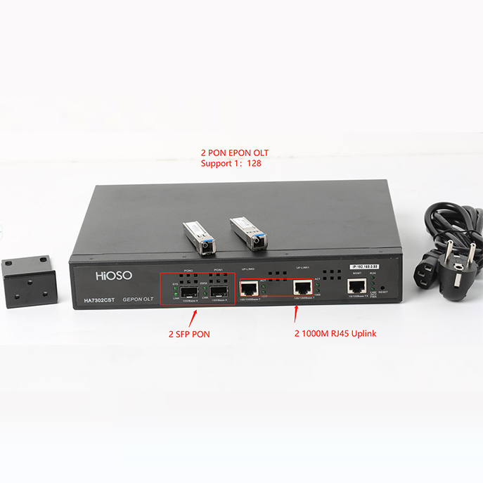 Hieo 2 порта olt 1:128 Epon Gepon fttx оптоволоконное оборудование olt с 2 SFP модулями PX20 +++