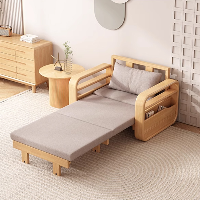 Sofa Bed Simple solid wood living room furniture home furniture sofa extendible Modern Style Furniture 2 Seater Fabric SOFA bed