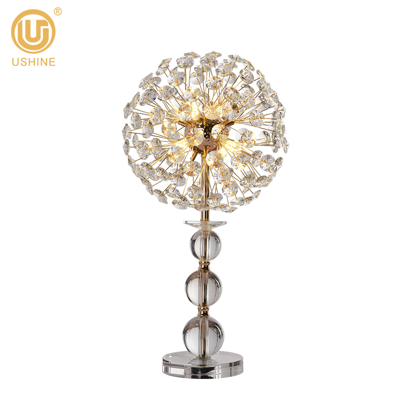 Led G4 Night Light Living Room Dining Restaurant Desk USB Crystal Flower Table Lamp