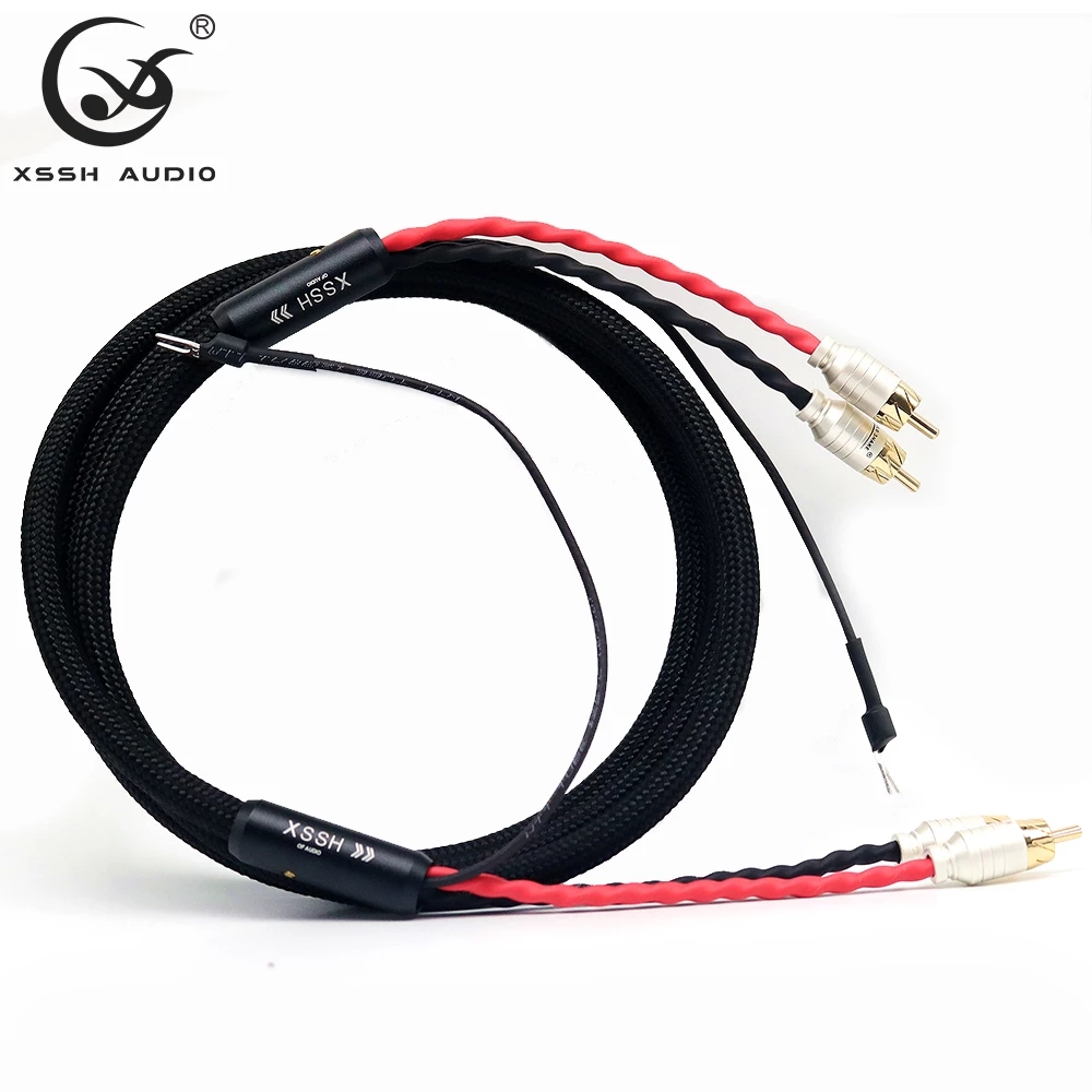 Кабель XSSH YIVO Hifi 2 RCA на 2 RCA заземляющий U Spade заземляющий штекер аудиокабель телефонный тоннаушник шнур