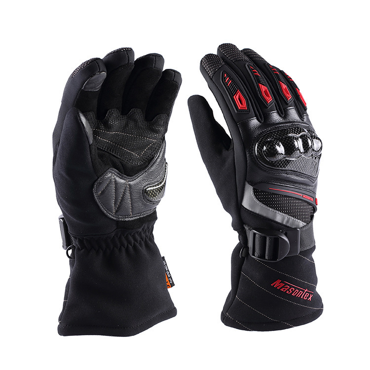M37 Carbon Motorcycle Bike Racing Leather Gloves Touch Screen Full Finger Winter Warm Sport Hand Protection Cycling Gloves