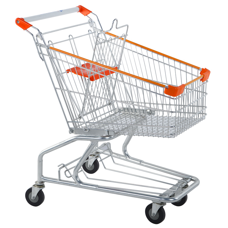 High Quality America Style Customized Supermarket Metal Shopping Trolley Cart