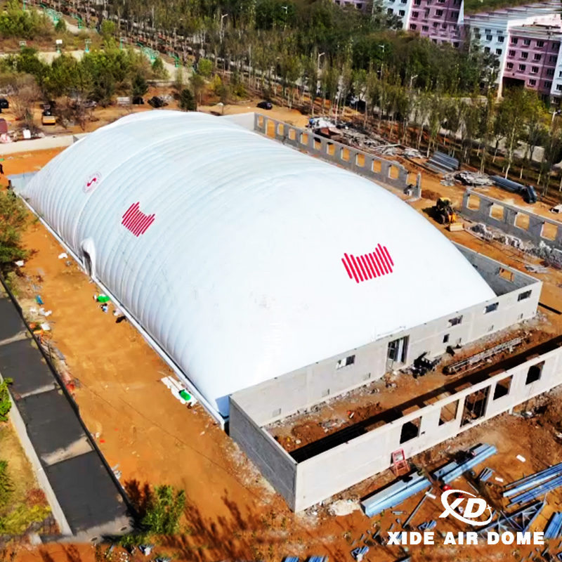 The modern large design of the Stadium Park House air-supported domed PVC or PVDF building membrane structure