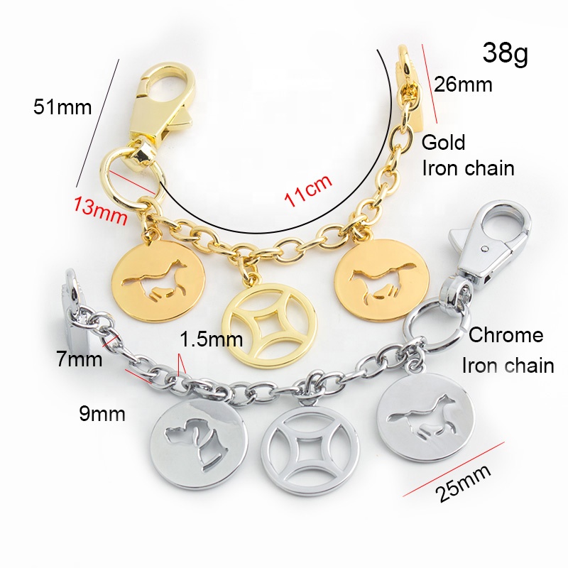 Nolvo World 11cm Chrome Gold Color Metal Chain Top quality Pants Chain Men Women Cool Metal Material Hanging Chain for pant
