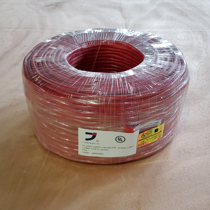 UL FPLR 2C 16AWG твердый медный проводник неэкранированный красный ПВХ витая пара кабель пожарной сигнализации