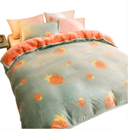 Hot Sale Winter Accept Customized Keep Warm Coral Fleece Quilt Cover Offset Printing Bedding Bag