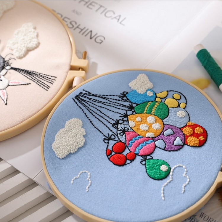 2021 New arrival 2PCS Embroidery Set for Beginners Getting Started Embroidery Decoration Pendant Sewing Craft Kit
