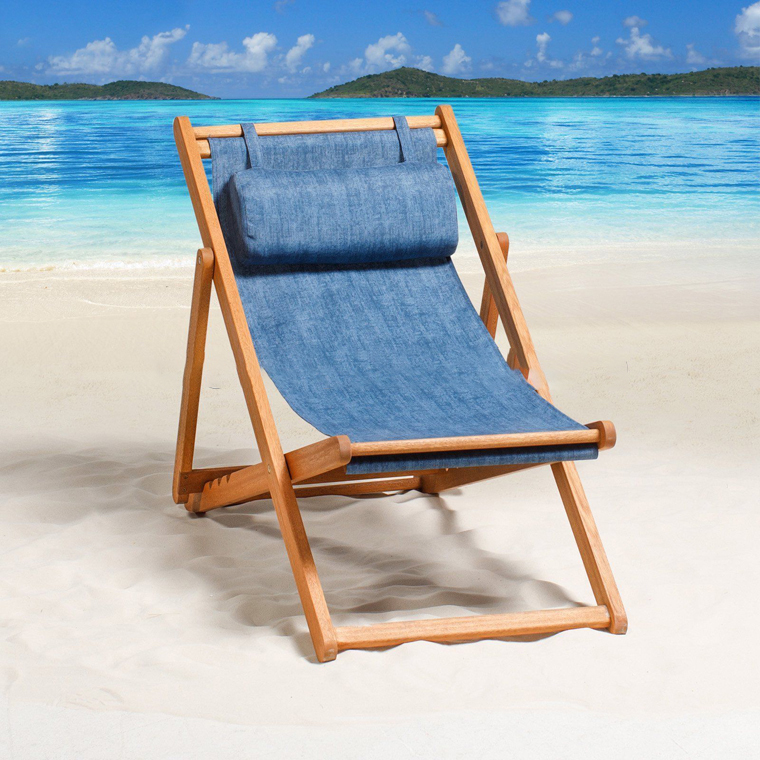 Custom Design Clearance Sale Solid Wood Furniture Sofas Sea Chairs Beach Leisure Sun Lounger With Pillow