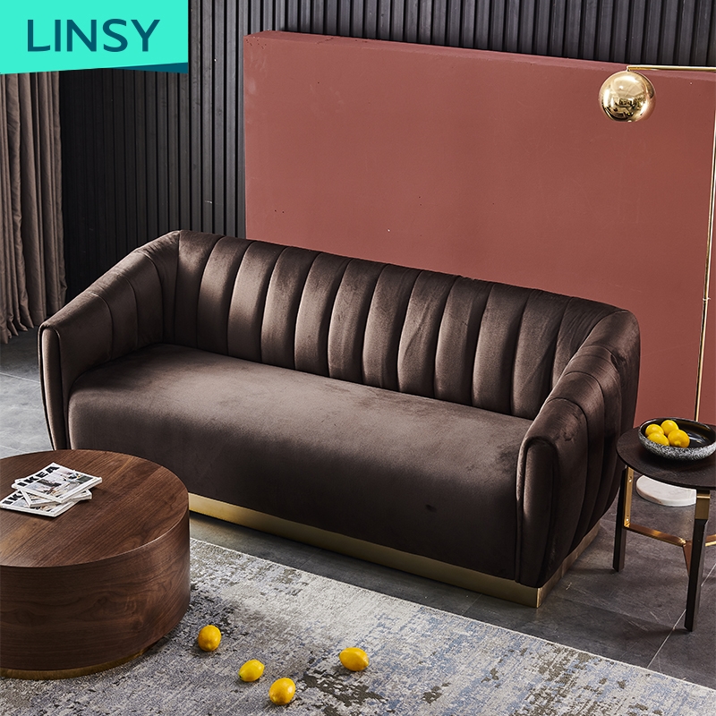 Linsy New Design Luxury Velvet Sofa For Living Room Furn Crushed Sofa Home Furniture 3 Seater Modern Velvet Sofa Oscar JYM1833
