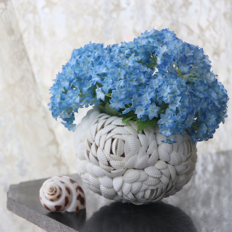 Shell Flower Vase Wedding Bouquet Natural Shell&Conch Beach Wedding Decor Handmade Coastal Home Decor