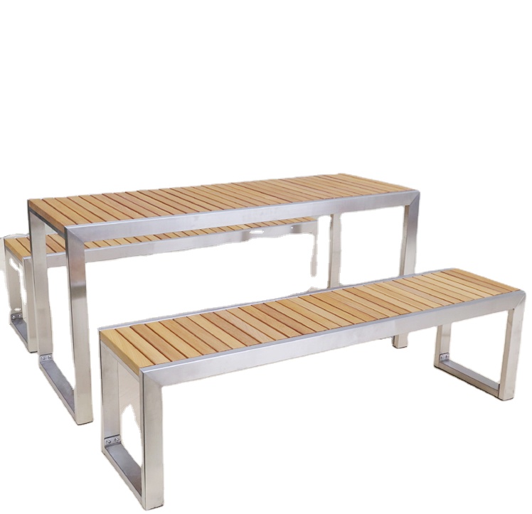 Home Garden Wooden Commercial Table Sets Restaurant Modern Luxury Teak Wood Outdoor Furniture Set
