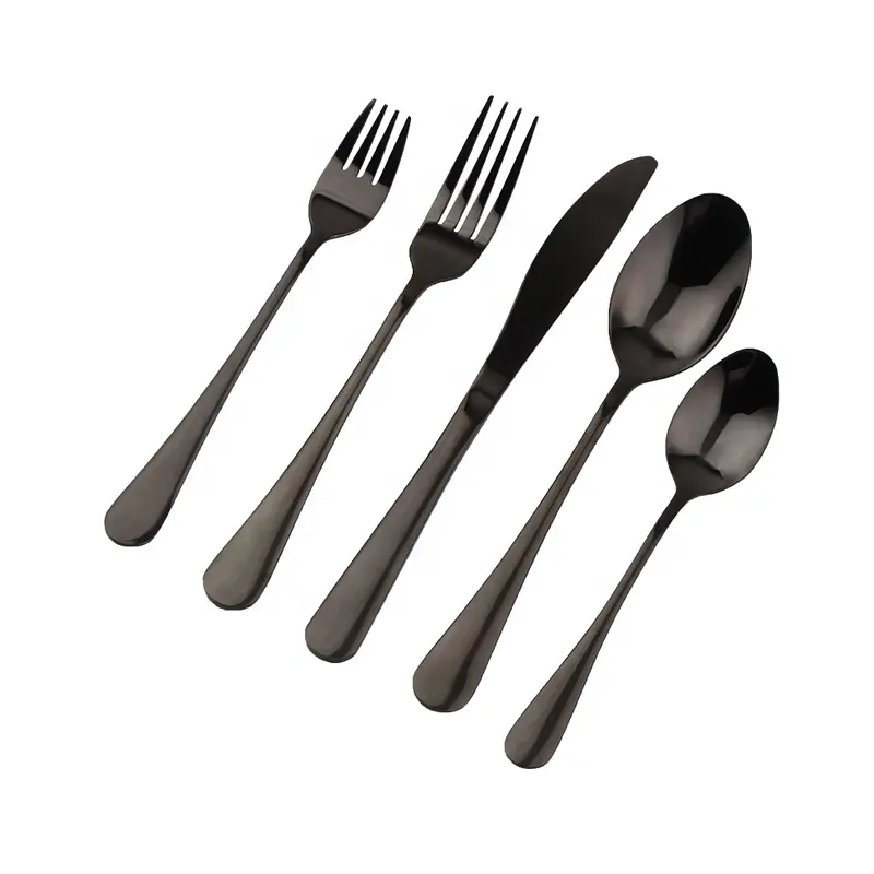 stainless steel matte silverware cutlery 20 piece silverware set with PVD black color