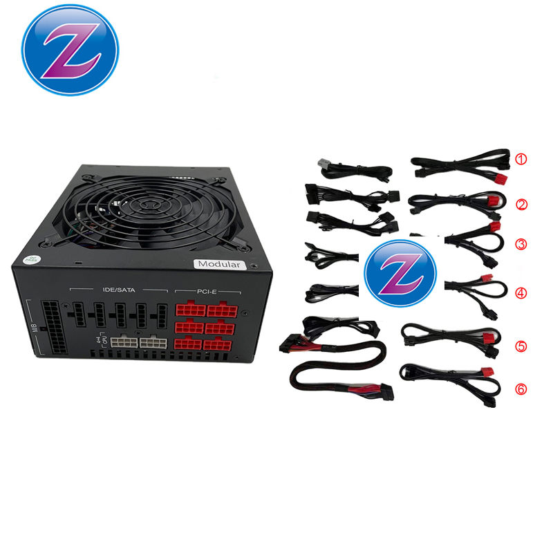 High Efficiency ATX 1600W 1800W 2000W Mining 80PLUS gold Power Supply For Ethereum Professional Rig GPU server