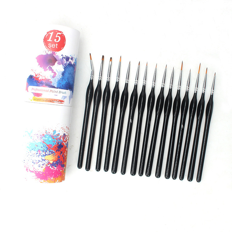 Hot Sale 15PCS Miniature Detail Paint Brushes Set Artist Professional Paingting Brush Fine Hook Liner Pen