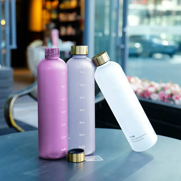 Everich 2021 32oz Leak-proof BPA Free Sport Plastic Tritan Water Bottles With Stainless Steel Lid