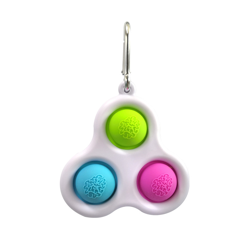 Simple Fidget Buttons Keychain Toy Pop Fidget Toy Bubble Push Pop Silicone Sensory Fidget Toy
