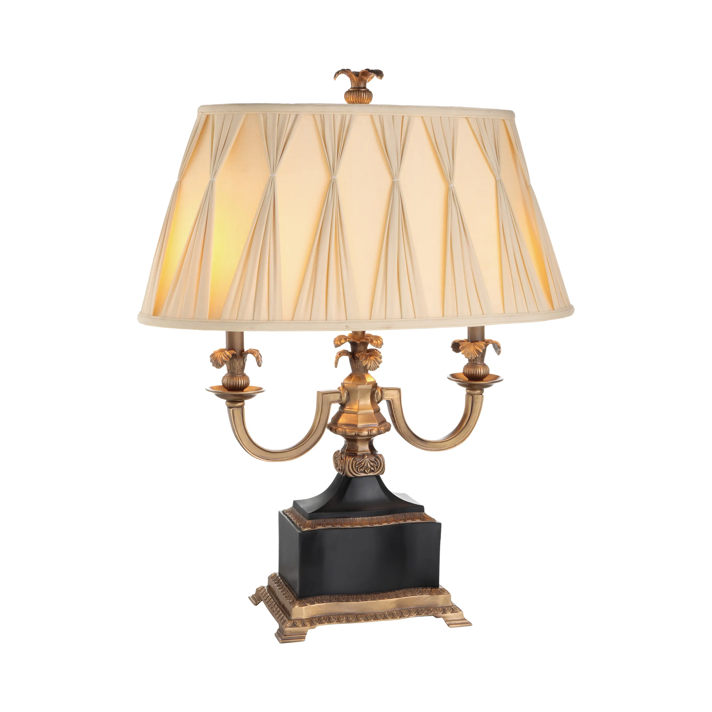 Современная роскошная Европейская настольная лампа из латуни, белая, черная, Мраморная, бежевая, со складками